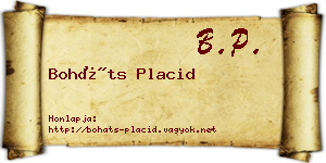 Boháts Placid névjegykártya